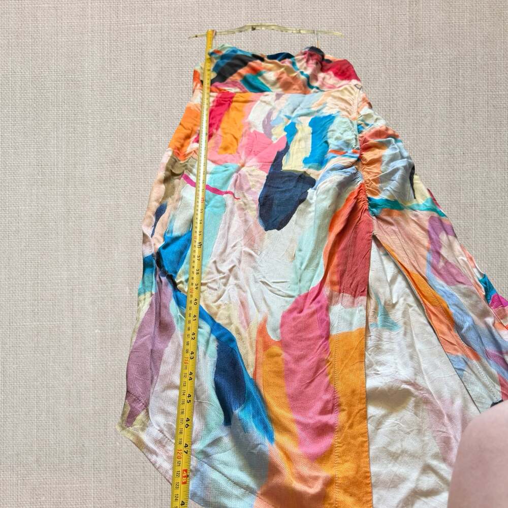 Anthropologie Abstract Dress Painterly Y2K Cowl Neck Midi - 8 - Picture 12 of 12